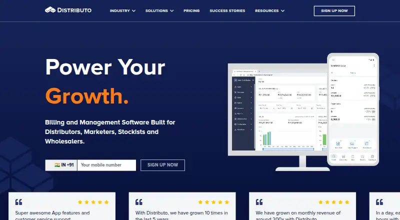 Distributo's website