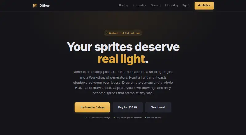 Dither's website
