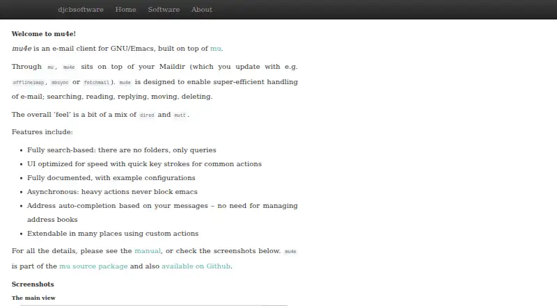 mu4e's website