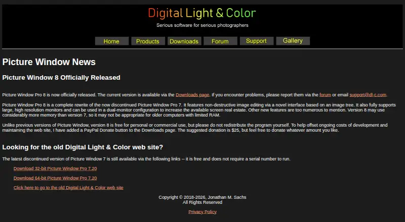 Picture Window Pro's website