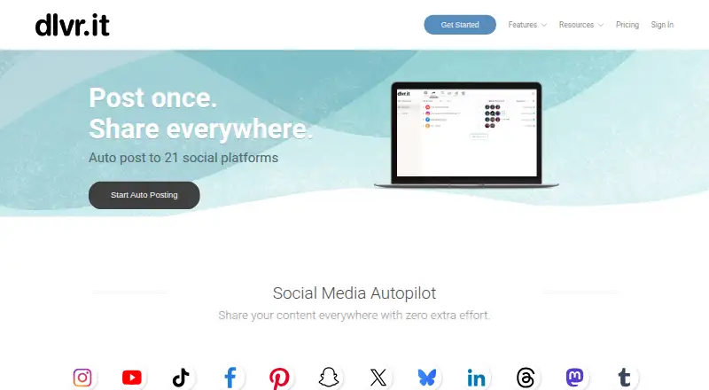 The dlvr.it homepage