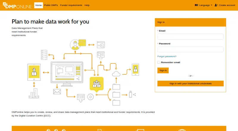 DMPonline's website