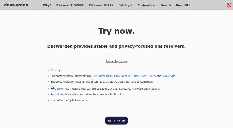 DNSwarden's website