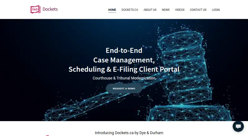 Dockets.ca's website