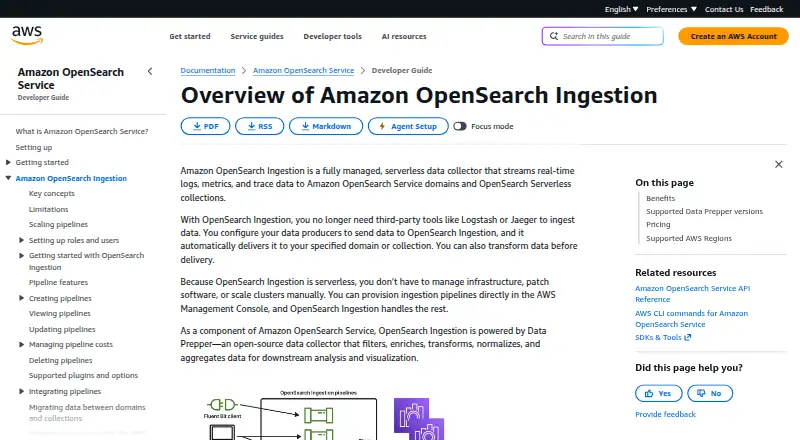 Amazon OpenSearch Ingestion's website