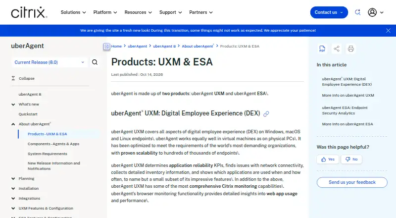 uberAgent UXM's website