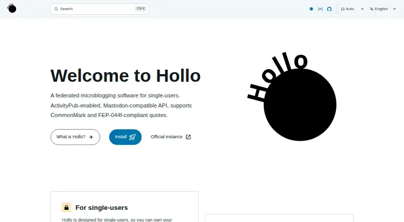 Hollo's website