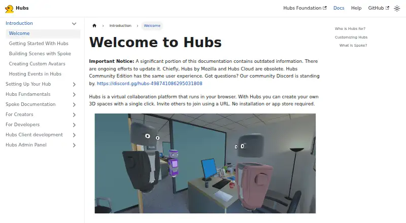 Hubs's website