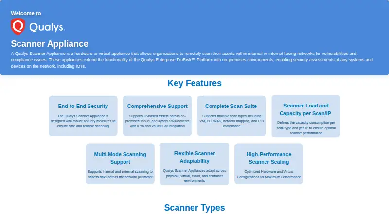Qualys Scanner Appliance's website