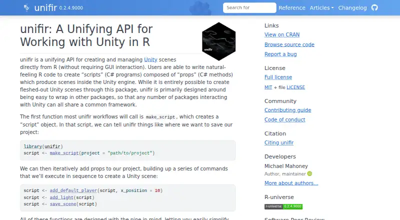 The unifir homepage