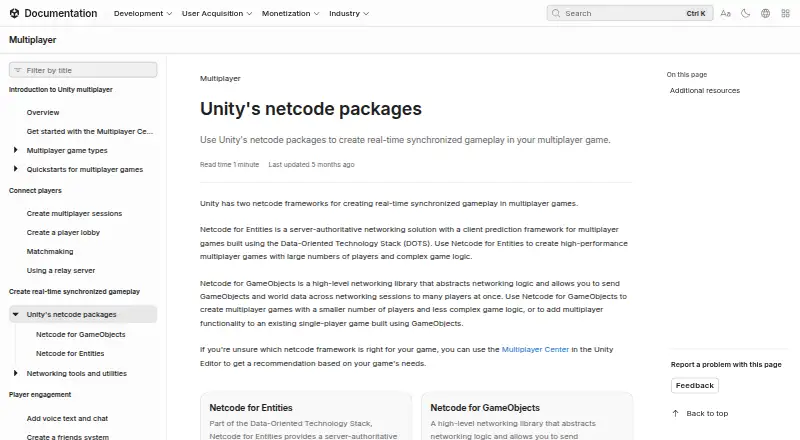 Netcode for GameObjects's website