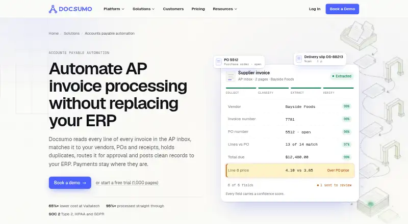 The Docsumo Accounts Payable homepage