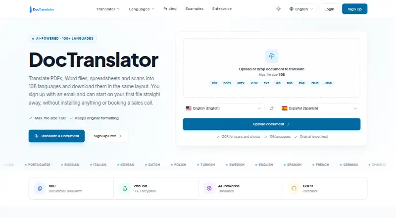 DocTranslator's website