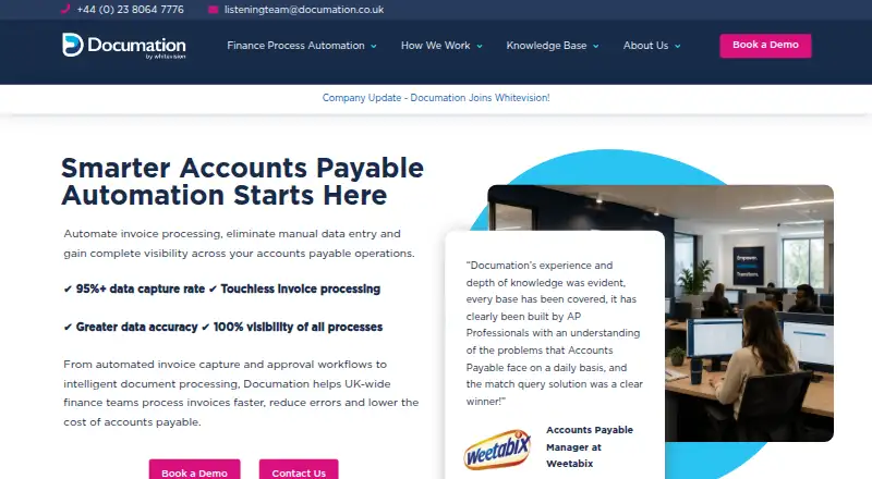 The Documation AP Automation homepage
