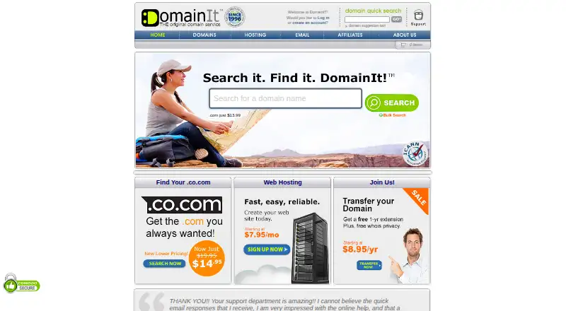 DomainIt's website
