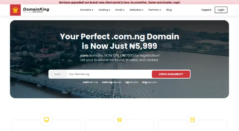 DomainKing's website