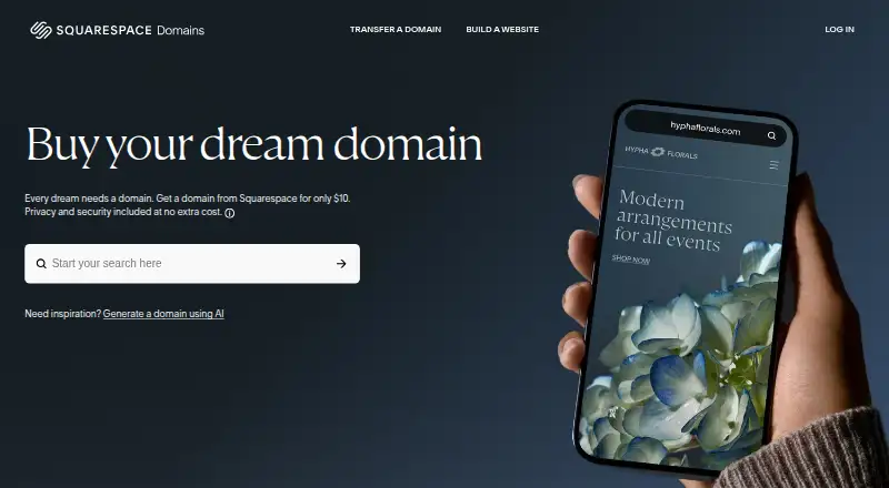 Squarespace Domains's website