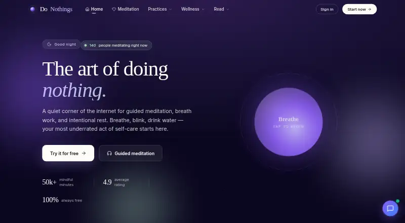 Do Nothing's website
