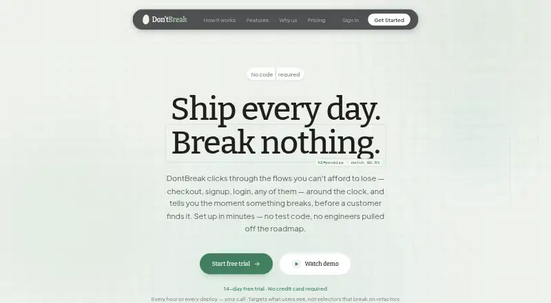 DontBreak's website
