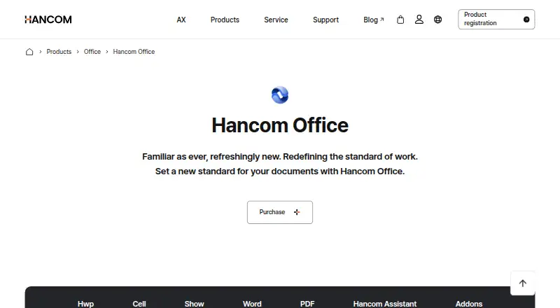 Hancom HWP's website