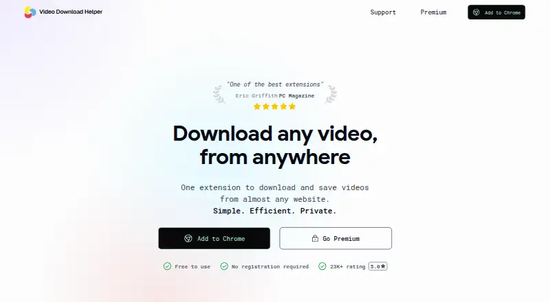 Video DownloadHelper's website