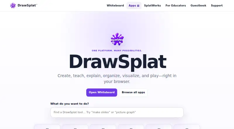 The DrawSplat homepage