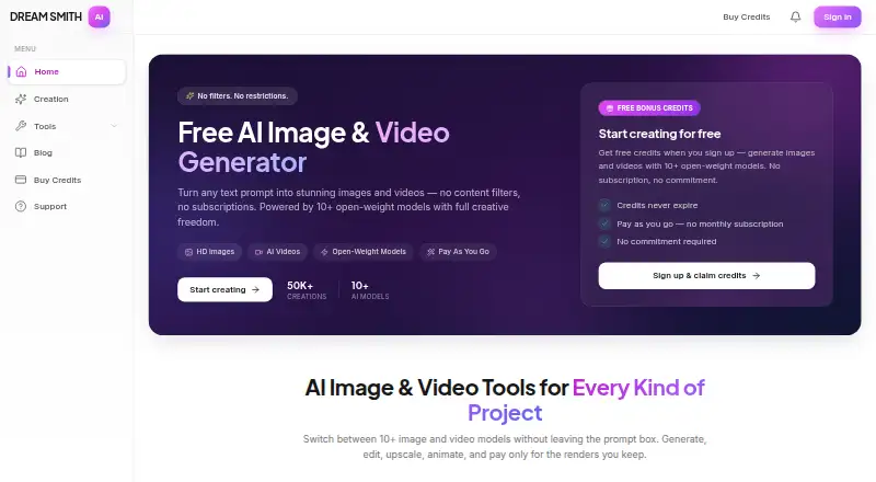The Dreamsmith homepage