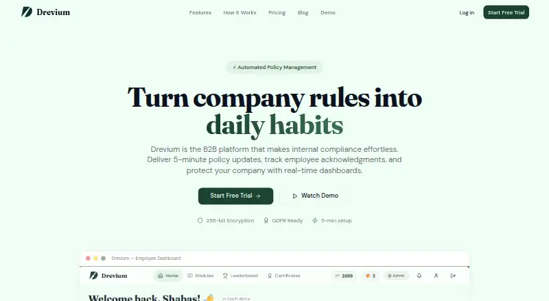 The Drevium homepage