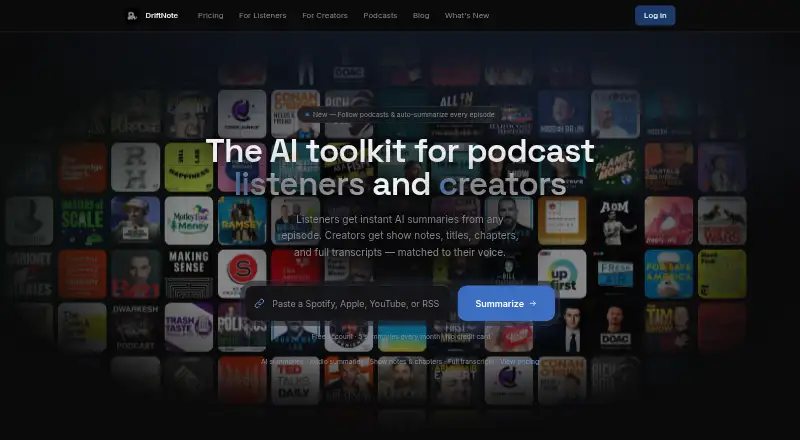 DriftNote's website