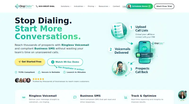 DropDialer's website