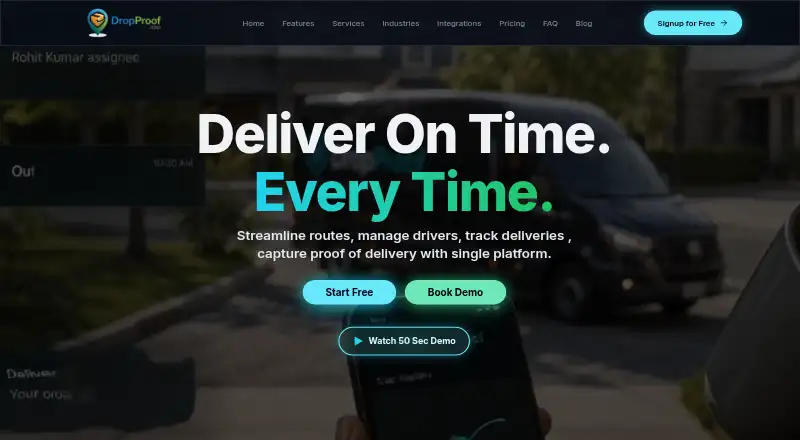 The DropProof homepage