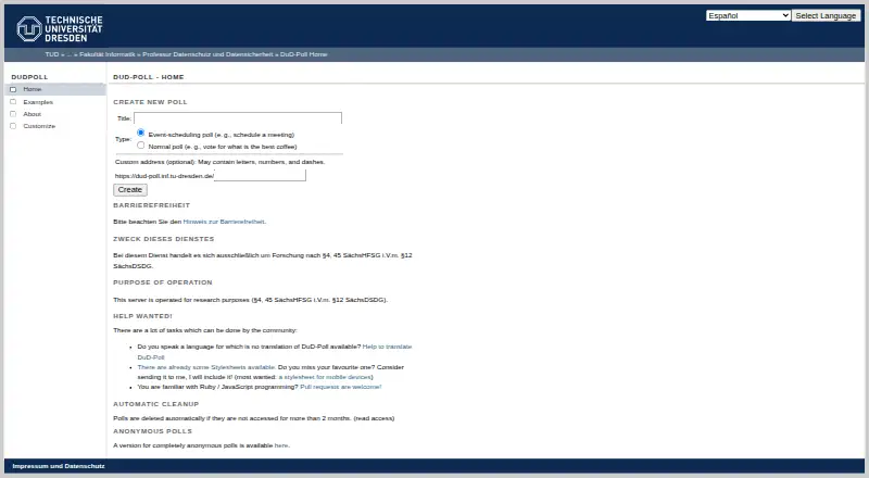 DuD-Poll's website
