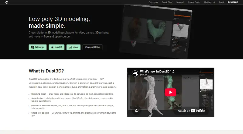 The Dust3D homepage