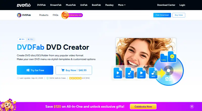 DVDFab DVD Creator's website