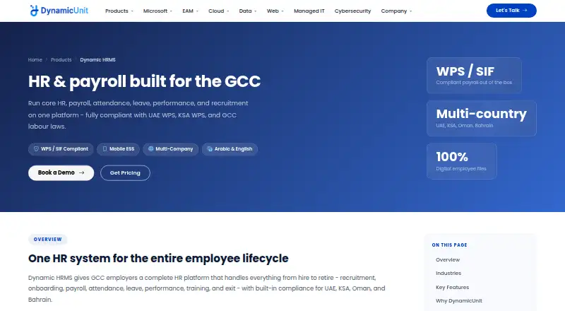 The Dynamic HRMS homepage