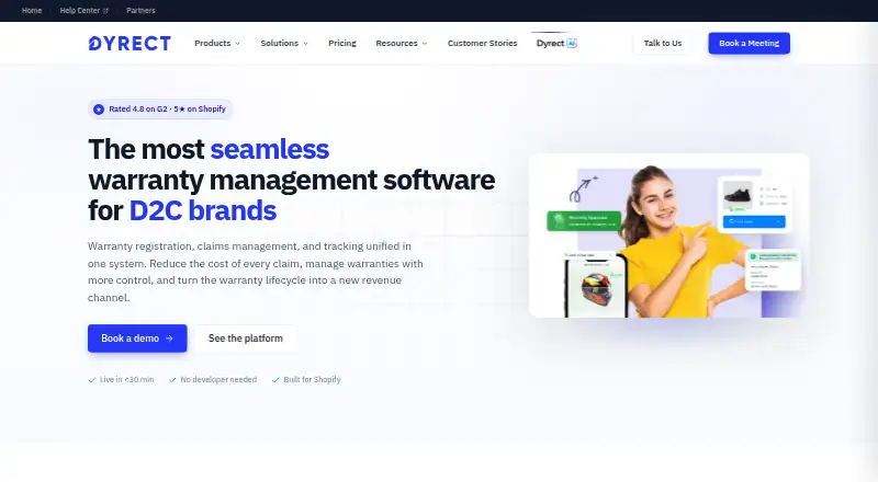 Dyrect's website