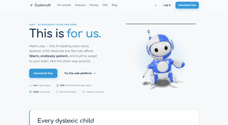 The Lexy homepage