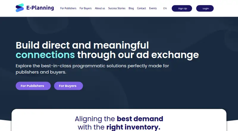 E-Planning Adserver's website
