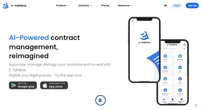 The E-Tafakna homepage