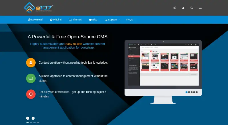 The e107 homepage