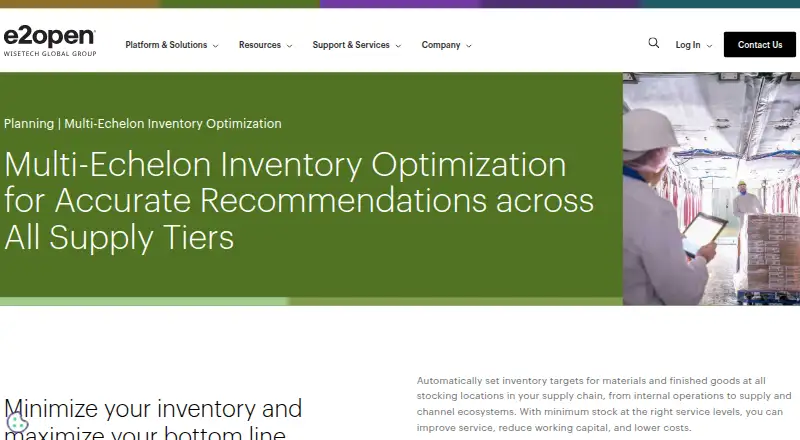 E2open Multi-Echelon Inventory Optimization's website