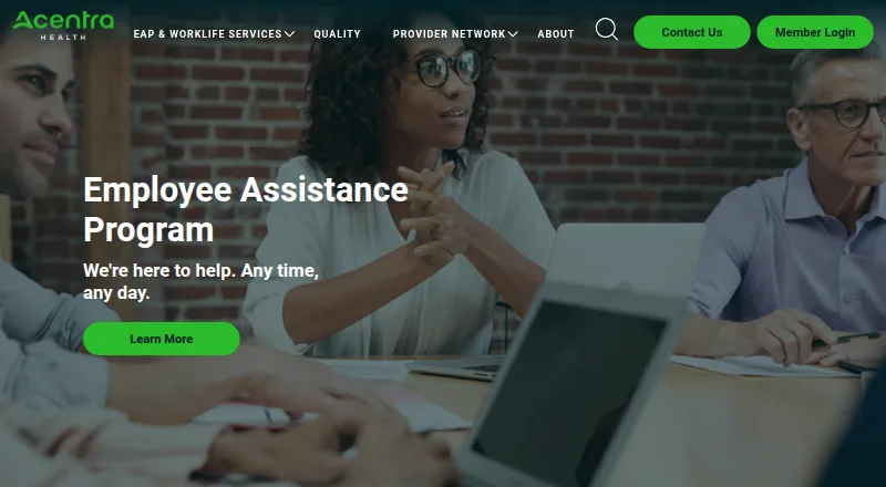 Acentra Health Employee Assistance Program's website