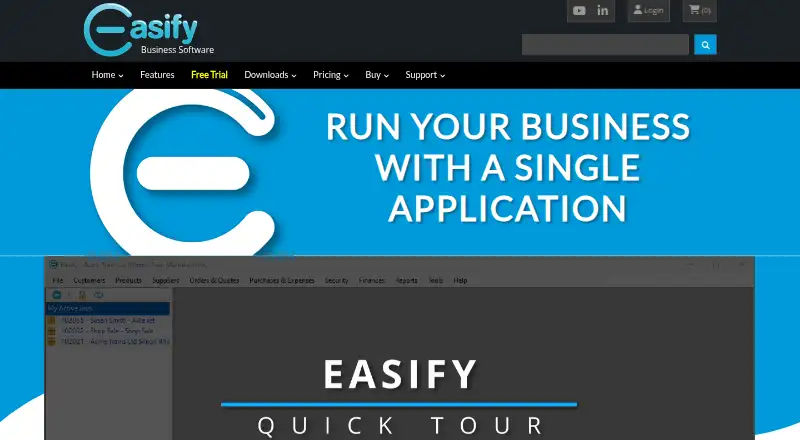The Easify homepage