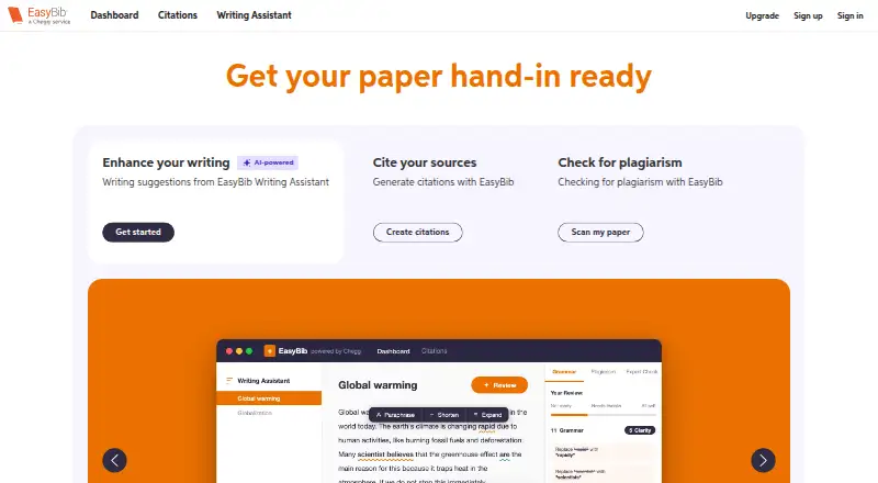 EasyBib's website