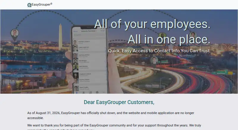 EasyGrouper Connect's website