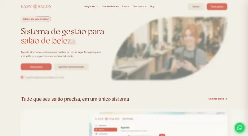 Easy Salon's website