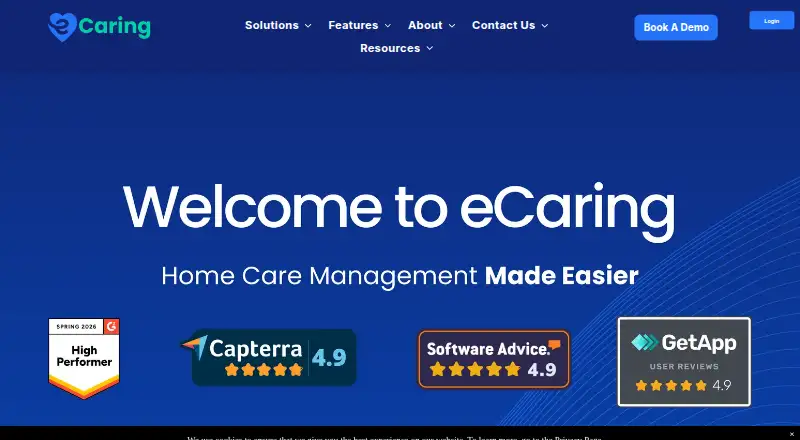eCaring's website