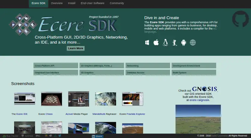The Ecere SDK homepage