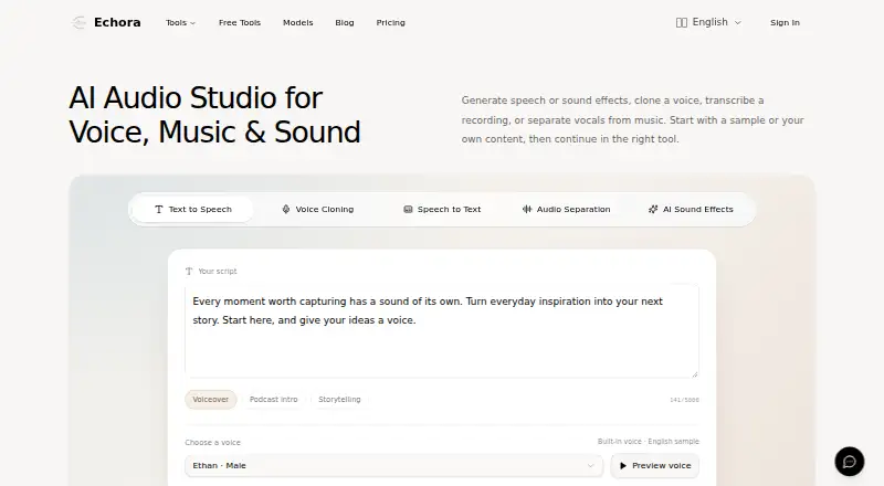 Echora Voice Changer's website