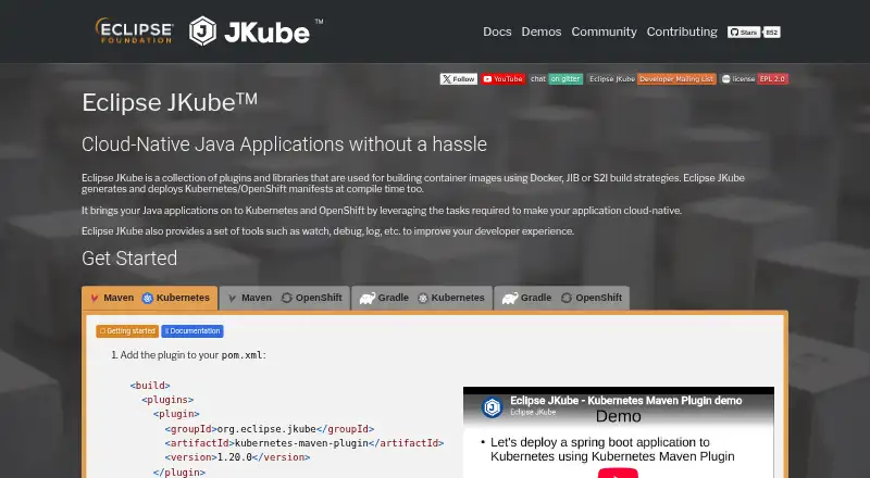 Eclipse JKube's website